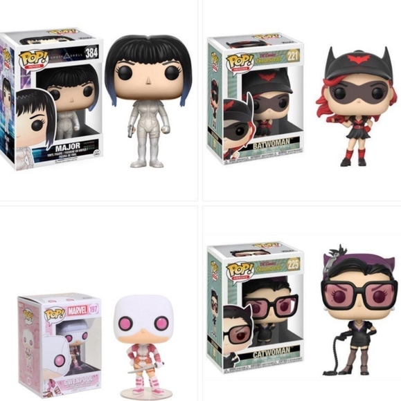 Funko pop Lot Clearance Catwoman Gwenpool Batwoman Major Ghost in A Shell